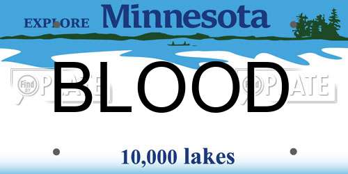BLOOD Minnesota License Plate