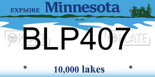 BLP407 Minnesota License Plate