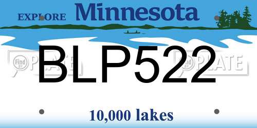 BLP522 Minnesota License Plate