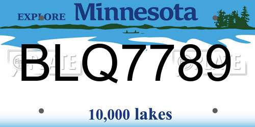BLQ7789 Minnesota License Plate