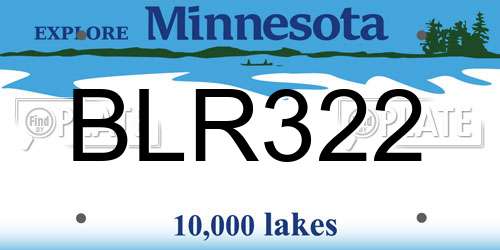 BLR322 Minnesota License Plate