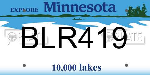 BLR419 Minnesota License Plate