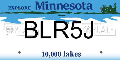 BLR5J Minnesota License Plate