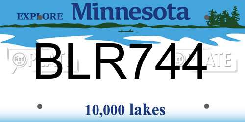 BLR744 Minnesota License Plate