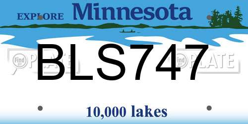 BLS747 Minnesota License Plate
