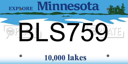 BLS759 Minnesota License Plate