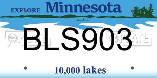BLS903 Minnesota License Plate