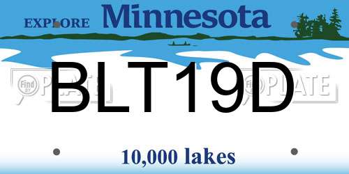 BLT19D Minnesota License Plate