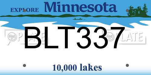 BLT337 Minnesota License Plate