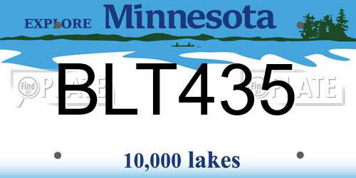 BLT435 Minnesota License Plate
