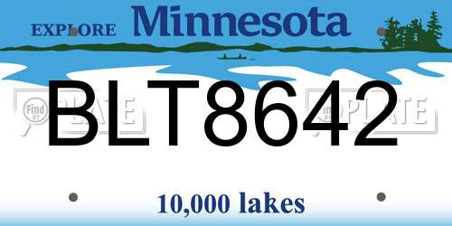 BLT8642 Minnesota License Plate