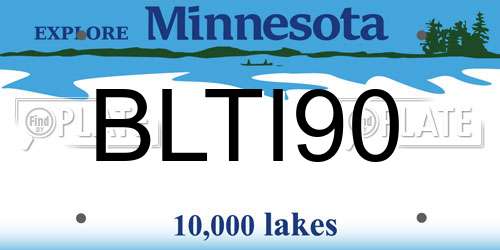 BLTI90 Minnesota License Plate