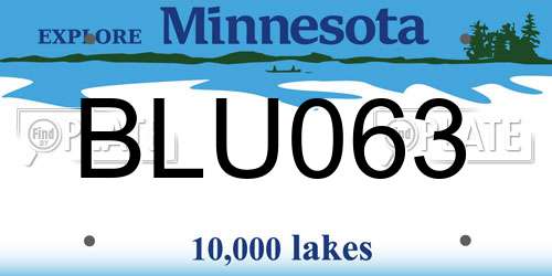 BLU063 Minnesota License Plate