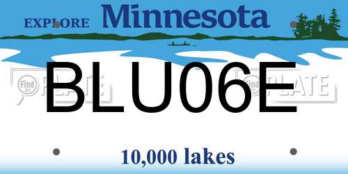 BLU06E Minnesota License Plate