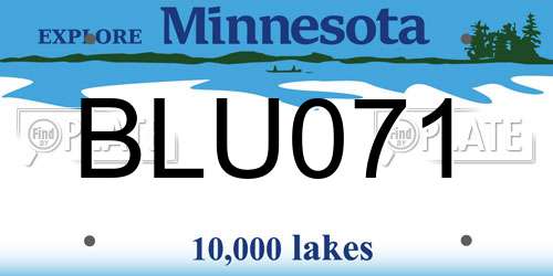 BLU071 Minnesota License Plate