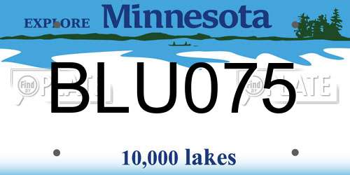BLU075 Minnesota License Plate