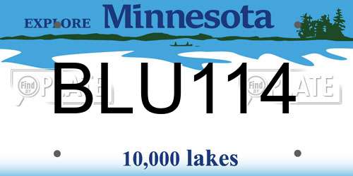BLU114 Minnesota License Plate