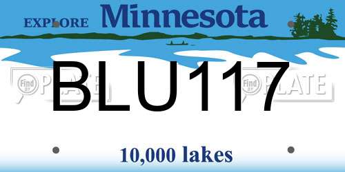 BLU117 Minnesota License Plate
