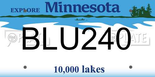 BLU240 Minnesota License Plate