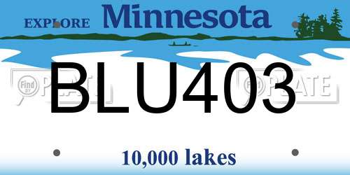 BLU403 Minnesota License Plate