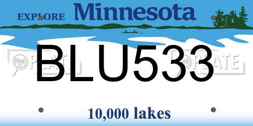 BLU533 Minnesota License Plate