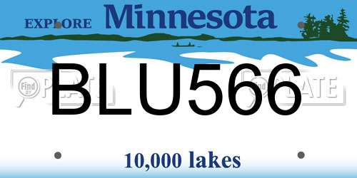 BLU566 Minnesota License Plate