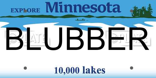 BLUBBER Minnesota License Plate