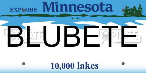 BLUBETE Minnesota License Plate