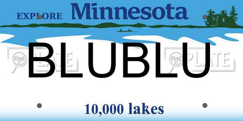 BLUBLU Minnesota License Plate