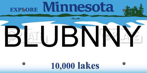 BLUBNNY Minnesota License Plate