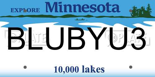 BLUBYU3 Minnesota License Plate