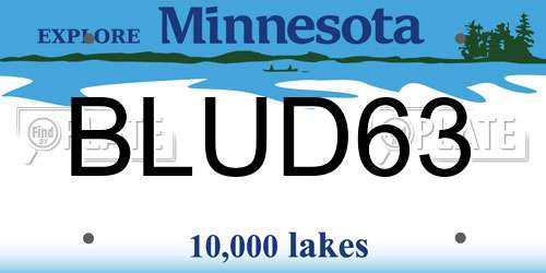 BLUD63 Minnesota License Plate