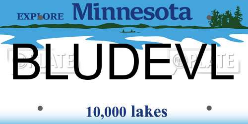 BLUDEVL Minnesota License Plate