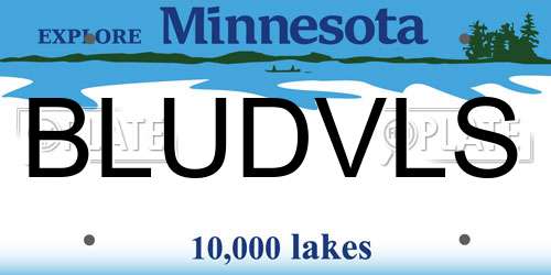 BLUDVLS Minnesota License Plate