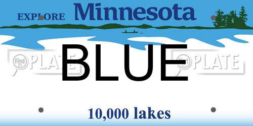 BLUE Minnesota License Plate