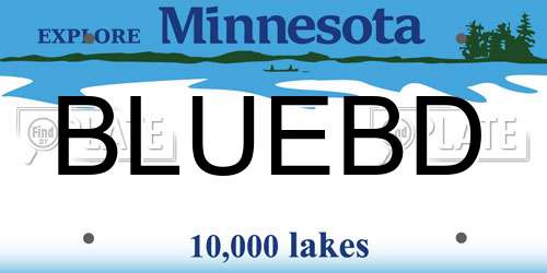 BLUEBD Minnesota License Plate
