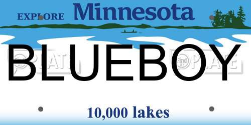 BLUEBOY Minnesota License Plate