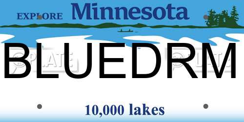 BLUEDRM Minnesota License Plate