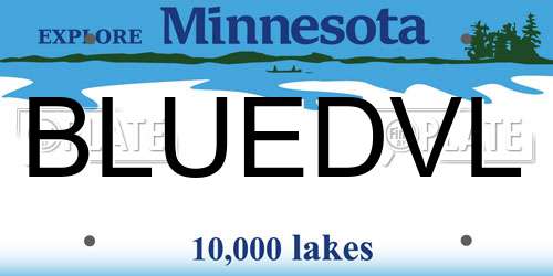 BLUEDVL Minnesota License Plate
