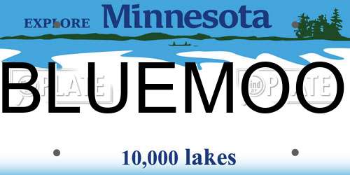 BLUEMOO Minnesota License Plate