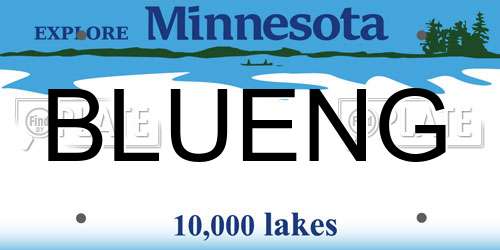 BLUENG Minnesota License Plate