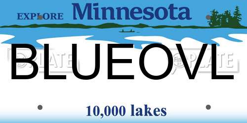 BLUEOVL Minnesota License Plate