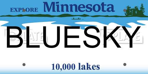 BLUESKY Minnesota License Plate