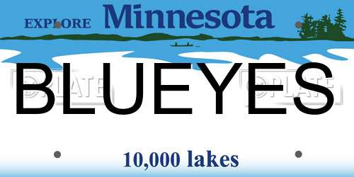 BLUEYES Minnesota License Plate