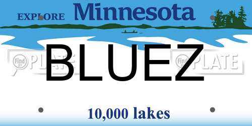 BLUEZ Minnesota License Plate