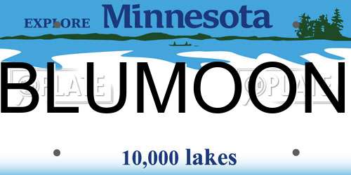 BLUMOON Minnesota License Plate