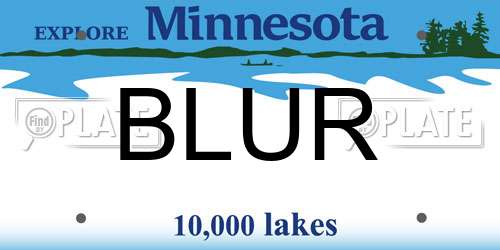 BLUR Minnesota License Plate
