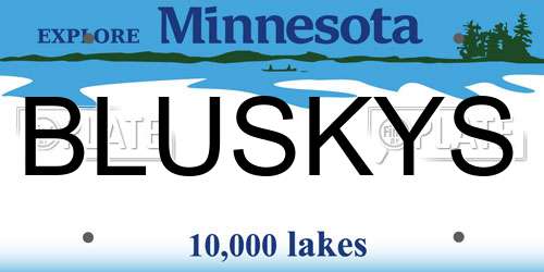 BLUSKYS Minnesota License Plate