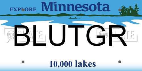 BLUTGR Minnesota License Plate