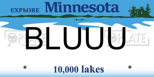 BLUUU Minnesota License Plate